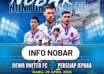 Nobar Persijap Jepara vs Dewa United di Alun-Alun Jepara 29 April 2026