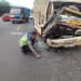 kecelakaan kendaraan di depan SPBU Troso Jepara melibatkan truk dan mobil