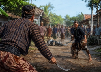 Ilustrasi carok berdarah di Lumajang akibat dendam lama