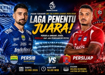Persijap Jepara vs Persib Bandung laga penentu juara Super League 2026 di GBLA