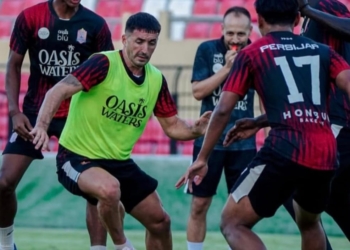 Pemain Persijap Jepara latihan jelang laga pamungkas melawan Persib Bandung