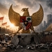 Ilustrasi Garuda Pancasila di tengah realita sosial dan krisis keadilan di Indonesia