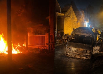 Mobil Suzuki Carry terbakar hebat di Bapangan Jepara malam hari hingga hangus