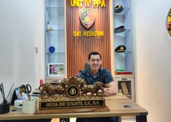 Kanit Unit 4 PPA Polres Jepara Ipda Angga Dwi Susanto menjelaskan perkembangan kasus yang telah memasuki tahap P-21.