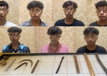7 pemuda diamankan Satreskrim Polres Kudus terkait kasus tawuran dan pengeroyokan di Desa Karangrowo Kecamatan Undaan Kabupaten Kudus