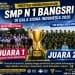 Tim sepak bola putri dan putra SMPN 1 Bangsri meraih Juara I dan Juara II pada Gala Siswa Indonesia 2026 Kabupaten Jepara.