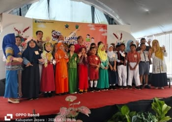 Suasana lomba bertutur di perpustakaan daerah Jepara diikuti siswa SD MI tahun 2026