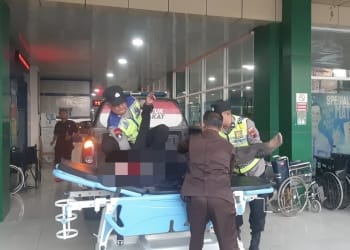 Kecelakaan lalu lintas di barat SPBU Nalumsari Jepara, korban mengalami luka di bagian kepala