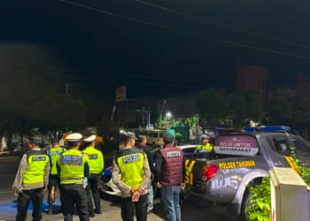 Personel Polres Jepara menggelar patroli skala besar untuk mengantisipasi balap liar di sejumlah titik rawan pada Minggu dini hari.