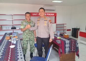 Kapolres Jepara AKBP Hadi Kristanto bersama Dandim 0719/Jepara Letkol Arm. Ranna Hidfitriyadi saat silaturahmi memperkuat sinergitas TNI-Polri di Jepara.