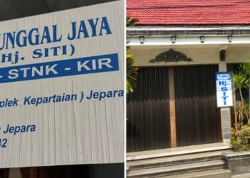 Kantor Biro Jasa Manunggal Jaya Hj. Siti di Jepara yang dikeluhkan warga karena pengurusan STNK tak kunjung selesai.