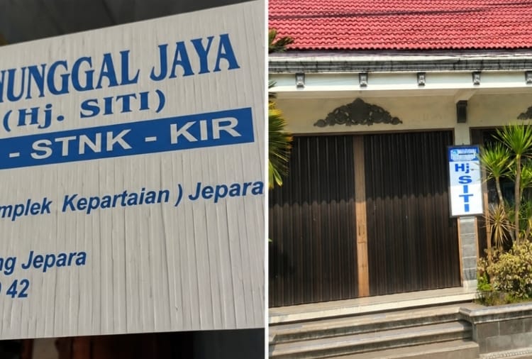 Kantor Biro Jasa Manunggal Jaya Hj. Siti di Jepara yang dikeluhkan warga karena pengurusan STNK tak kunjung selesai.