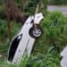 Mobil Toyota Agya terjun ke jurang usai kecelakaan dengan truk di Alas Ijo Keling, Jepara.