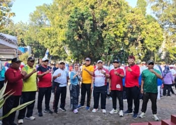 Jalan sehat HUT ke-81 RI di Kecamatan Tahunan Jepara dengan ratusan doorprize