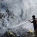 Kebakaran lahan bambu di Ketilengsingolelo Welahan Jepara akibat pembakaran liar