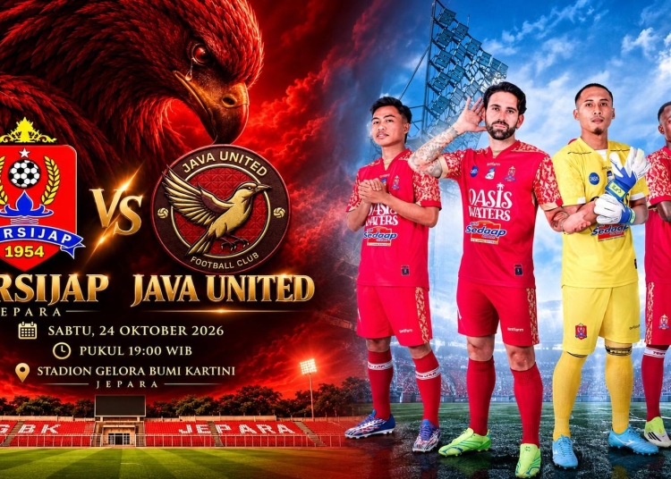 Persijap Jepara vs Java United FC pada pekan ketujuh BRI Super League 2026/2027 di Stadion Gelora Bumi Kartini, Jepara, Sabtu 24 Oktober 2026.